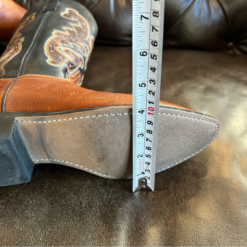 Men’s cowboy boots black and cognac size 8.5 EE (Extra Wide) - Picture 11 of 12